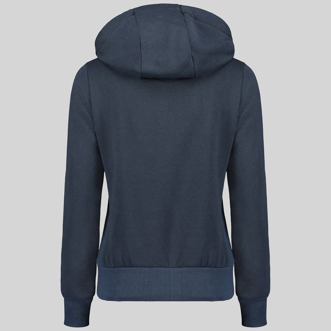 Sweat à capuche zippé femme bleu marine – Doublure fleurie