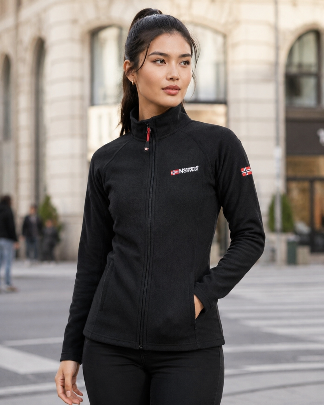 Veste polaire zippée femme noire – Geographical Norway