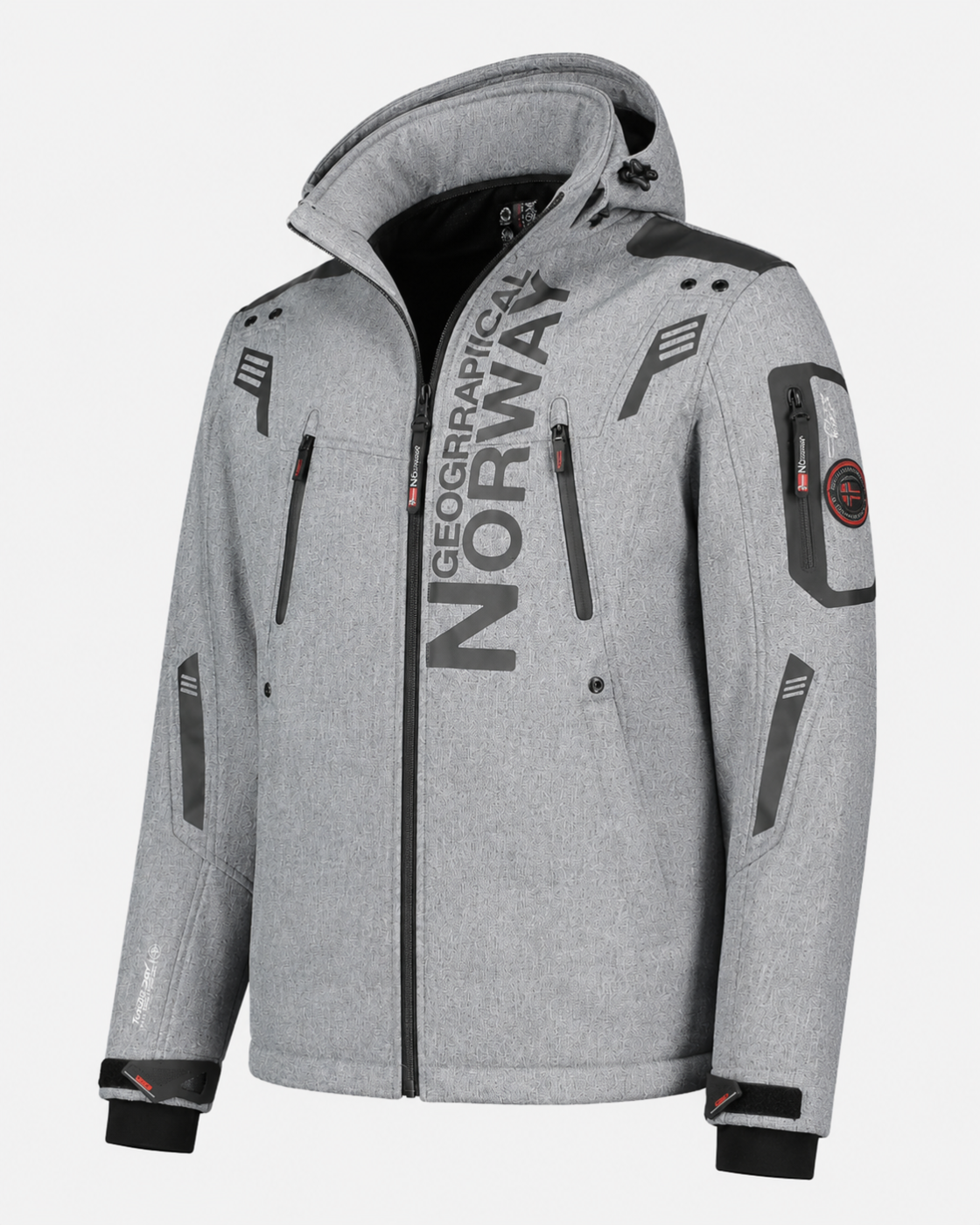 Veste homme Geographical Norway gris clair – Softshell à capuche