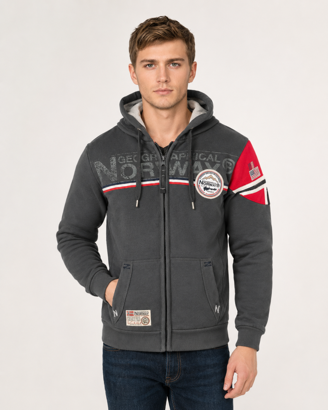 Sweat à capuche zippé homme Geographical Norway