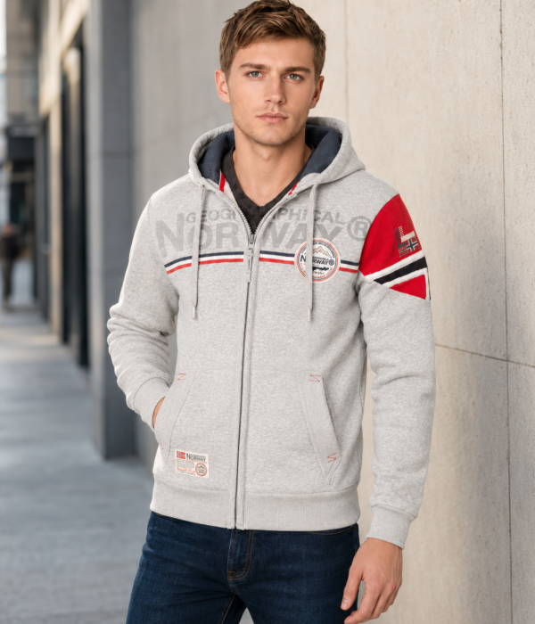 Sweat à capuche zippé homme Geographical Norway