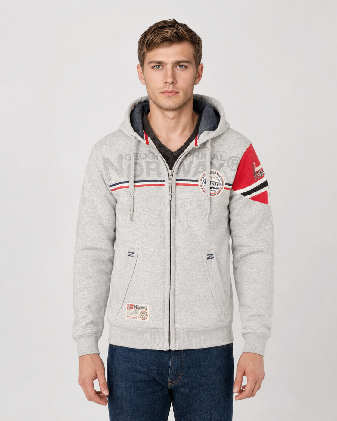 Sweat à capuche zippé homme Geographical Norway