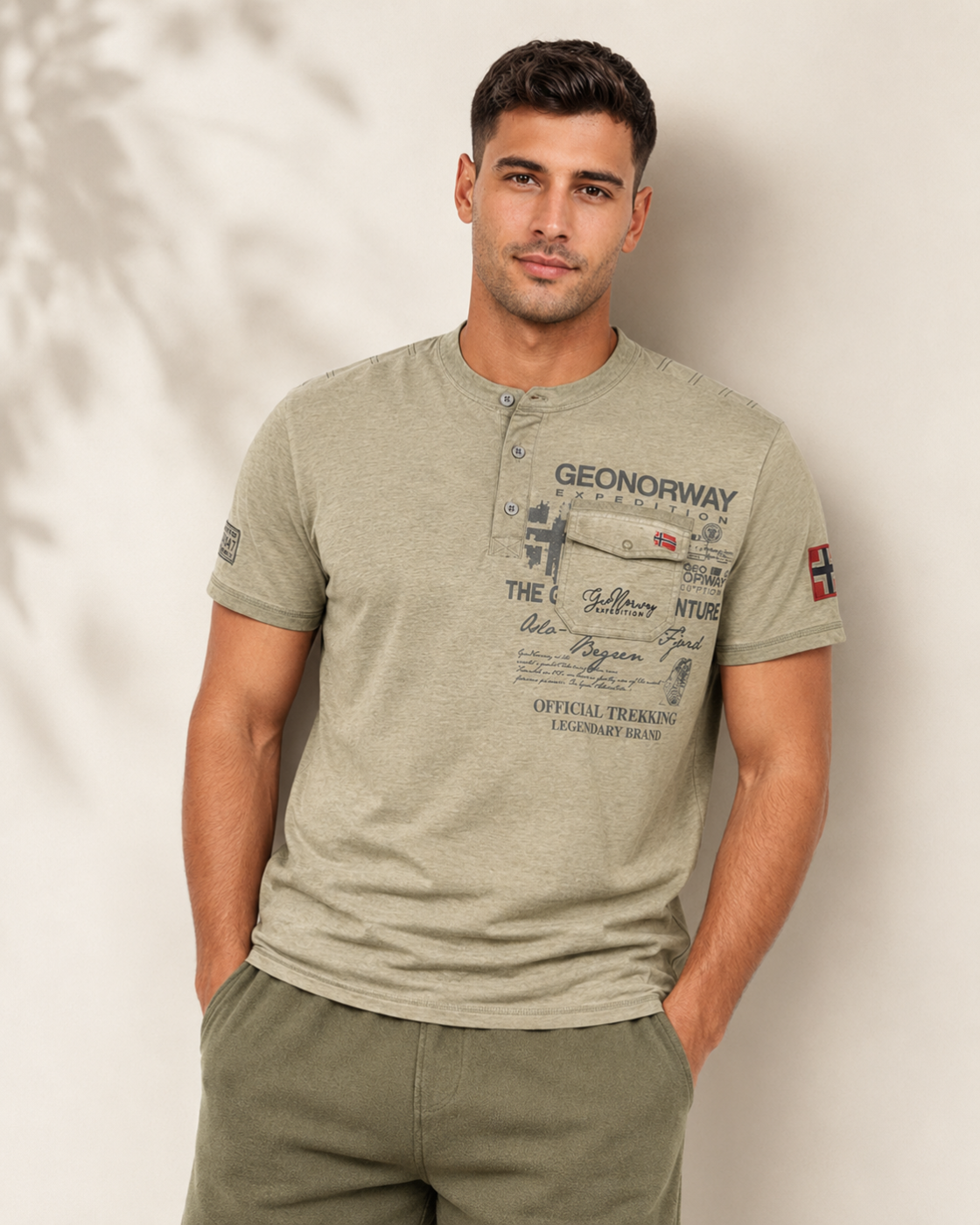 T-shirt homme Geonorway kaki – Expedition Official Trekking