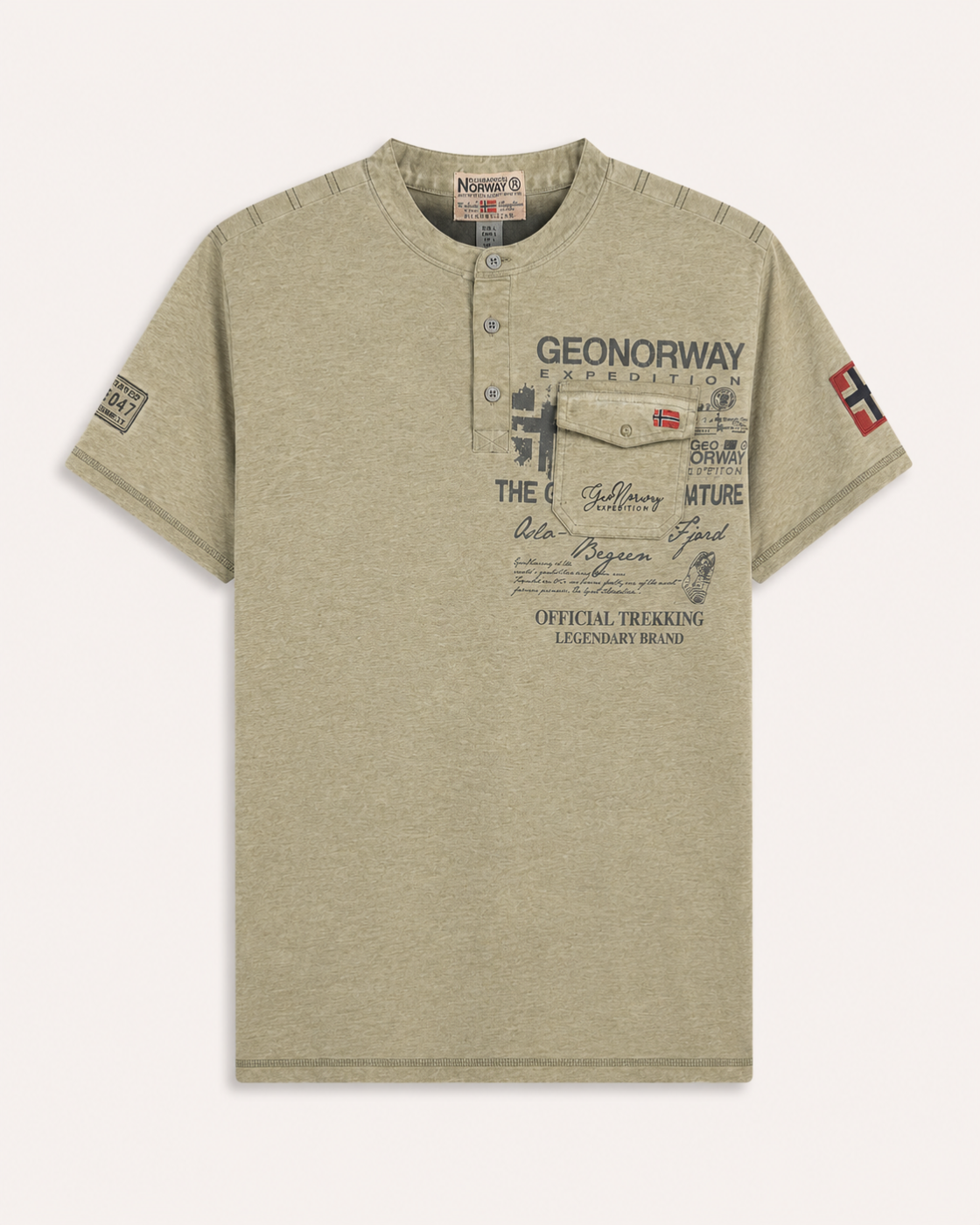 T-shirt homme Geonorway kaki – Expedition Official Trekking