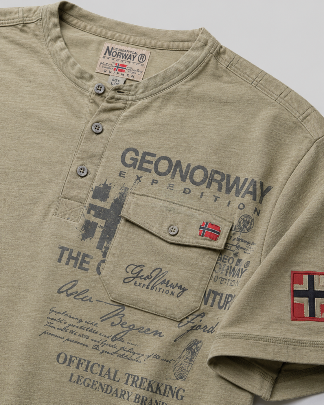 T-shirt homme Geonorway kaki – Expedition Official Trekking