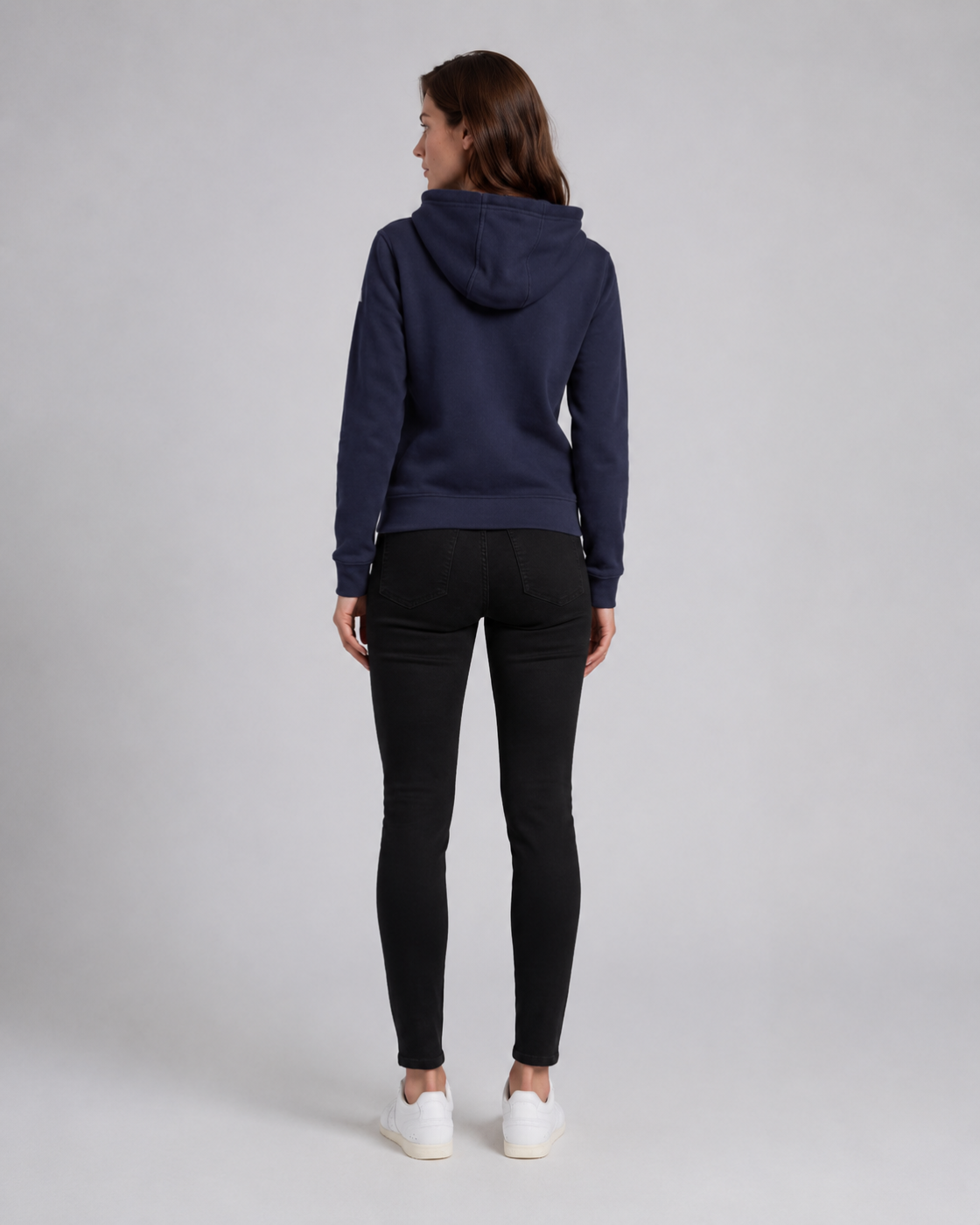 Sweat zippé femme Voile Bleue – Bleu marine à capuche