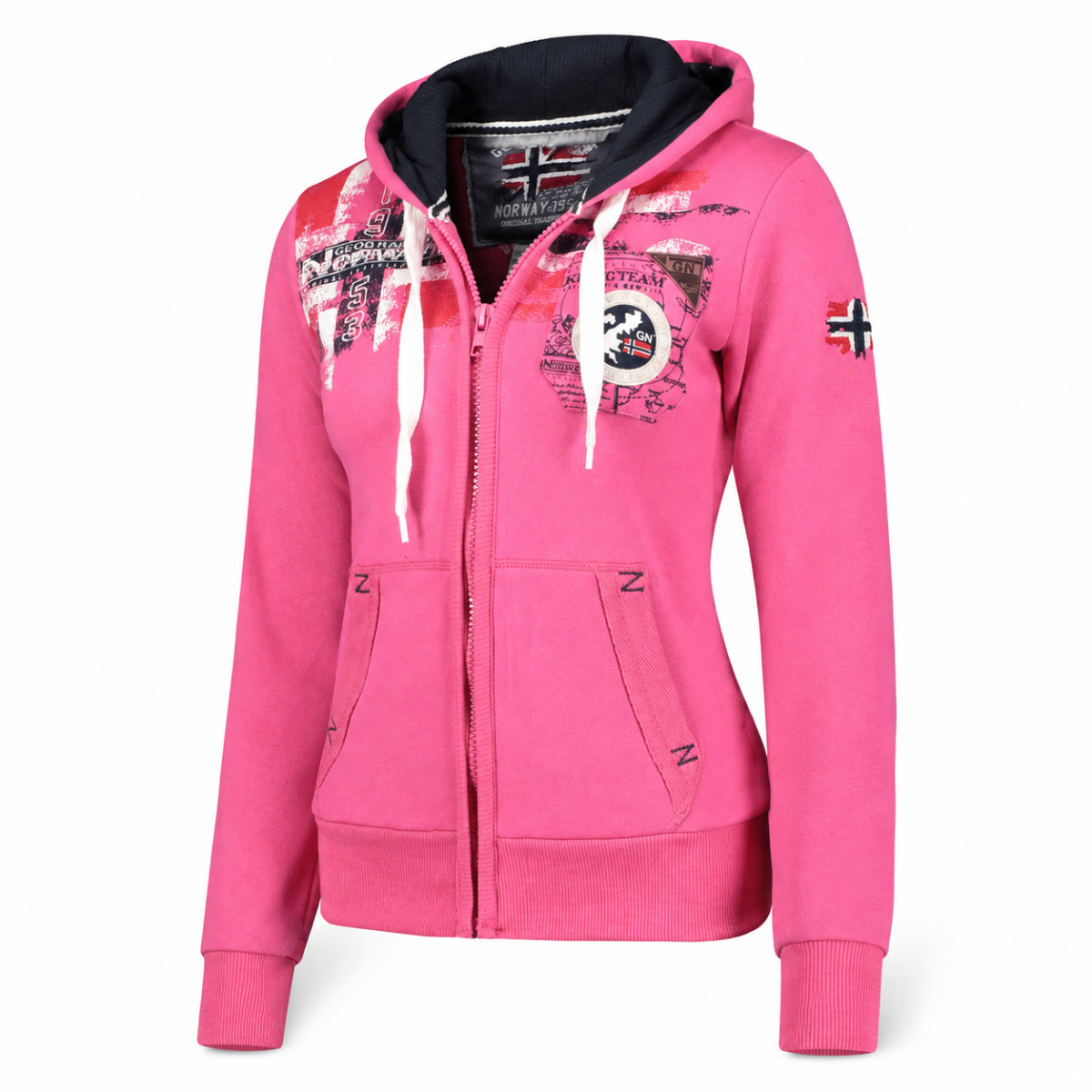 Geographical Norway FESPOTE Femme – Sweat à capuche zippé rose