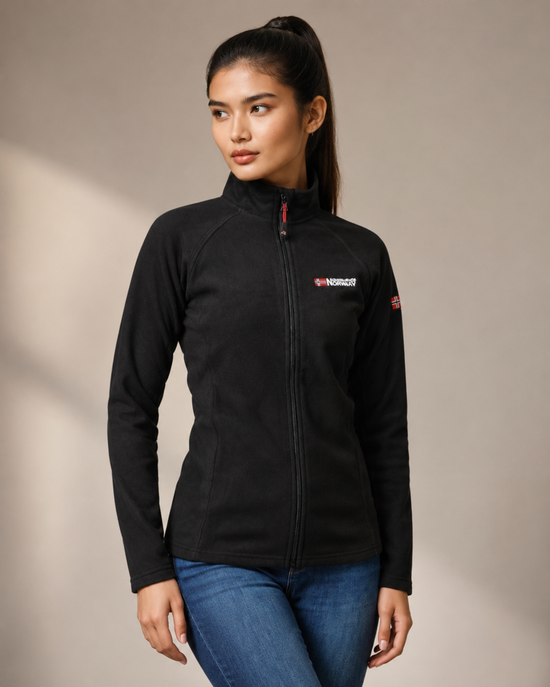 Veste polaire zippée femme noire – Geographical Norway