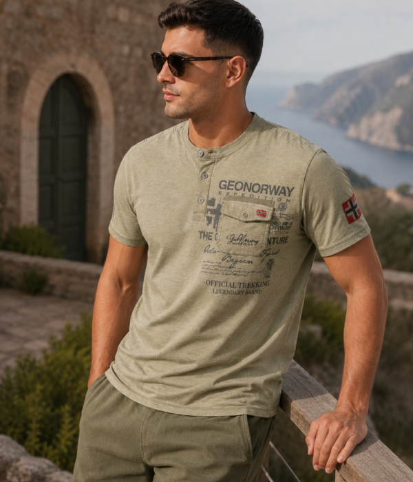 T-shirt homme Geonorway kaki – Expedition Official Trekking