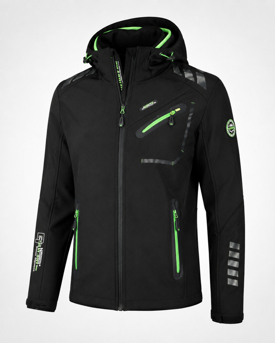 Veste softshell femme noire – Geonorway avec détails verts